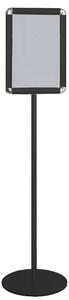Cornice a Scatto A3 su Piantana Monofacciale, Finitura Nera, Altezza 1508 mm - CRA104/N