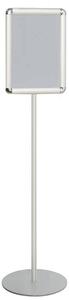 Cornice a Scatto A3 Monofacciale su Piantana Silver, Base �350 mm, Montante Alluminio 30 mm