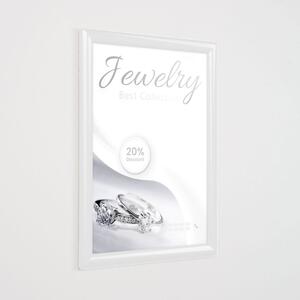 Cornice a Scatto in Alluminio Bianca RAL9003, Formato A3 29,7x42 cm, Profilo 25 mm, PVC Antiriflesso