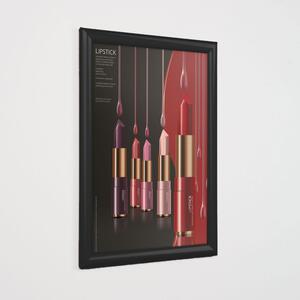 Cornice a Scatto A3 29,7x42 cm Nera RAL9005 Profilo Alluminio 25mm Angoli Vivi con PVC Antiriflesso