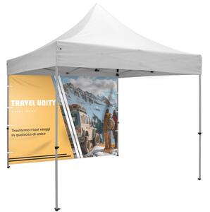 Parete intera per gazebo 3x3 m, tessuto poliestere, stampa monofacciale personalizzabile, uso interno ed esterno