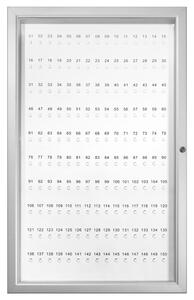 Bacheca porta chiavi da parete 150 posti, acciaio laccato bianco e alluminio anodizzato, 645x1040 mm