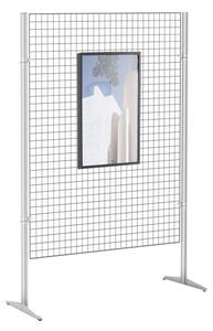 Montante in alluminio anodizzato altezza 200 cm con piedino in metallo per pannelli divisori modulari