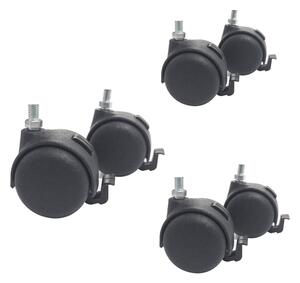 Kit 6 Ruote con Freno WHL801/C per Pannelli Divisori Doppi - Sistema Frenante, Alternativa ai Piedini Fissi