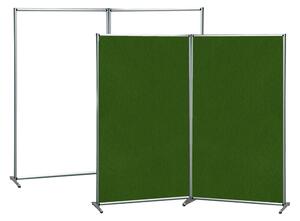 Parete divisoria doppia bifacciale WHL801/PVE, lavagna magnetica bianca e feltro verde, 100x190 cm, alluminio anodizzato