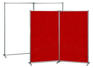 Parete divisoria doppia bifacciale WHL801/PRO, alluminio anodizzato, panno rosso e superficie magnetica bianca 100x190 c