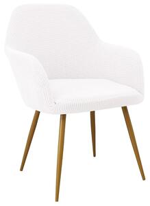 Copertura per sedia da ufficio, fodera elastica in tessuto jacquard, colore bianco latte, confezione da 4 pezzi