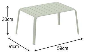 Tavolino da esterno Idaho NATERIAL con piano in alluminio verde 59x41cm