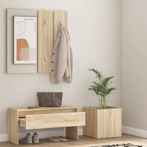 The Living Store Set di mobili per corridoio in legno rovere Sonoma