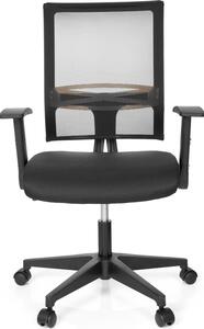 Jhj OFFICE Sedia da ufficio per l'home office, modello OFFICE R8, sedia da scrivania con braccioli pieghevoli, rivestita in tessuto/rete, sedia girevole