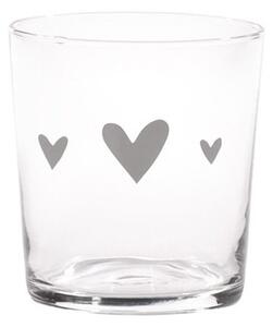 Set 2 Bicchieri in vetro temperato 3 Cuoricini 35.5 cl - Simple Day