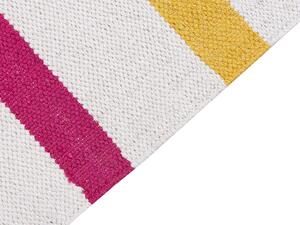 Tappeto strisce multicolore cotone 160 x 230 cm rettangolare tessuto a mano Beliani