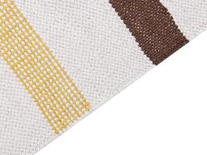 Tappeto marrone e beige righe cotone 80 x 150 cm rettangolare tessuto a mano Beliani