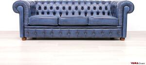 Divano Chesterfield 3 posti blu
