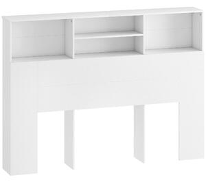 HOMCOM Testiera Letto con 4 Scomparti Aperti, 140 x 19 x 103,5 cm, Bianco | Aosom Italy