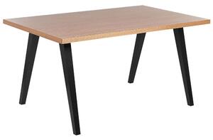 Tavolo in legno chiaro e nero piano MDF gambe legno di caucciù 150 x 90 cm Beliani