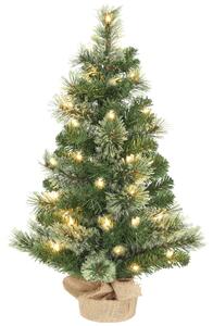 Albero di Natale Piccolo 60 cm con 35 LED Bianchi Caldi e 68 Rami Ignifughi