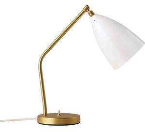 Gräshoppa Lampada da Tavolo Lucido Alabastro Bianco/Ottone