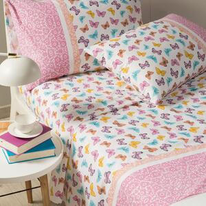 Completo Lenzuola Matrimoniali GABEL NATURAE - Cotone Puro, Made In Italy, Stampa Acqua Naturale - Foto 2