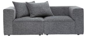 Divano componibile a 2 posti in tessuto grigio scuro melange KERRY