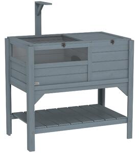 PawHut Casa recinto per tartarughe su piedi con mensole in legno di abete - dim. 103H x 84L x 51l cm
