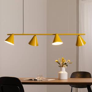 ALDEX Lampada a sospensione forma 4, gialla, metallo, a 4 luci, conica, E27