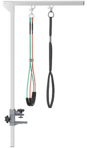 PawHut Braccio da toelettatura pieghevole per animali domestici in acciaio inossidabile con collarino di fissaggio per cani di taglia grande e piccola altezza regolabile max. 74 cm