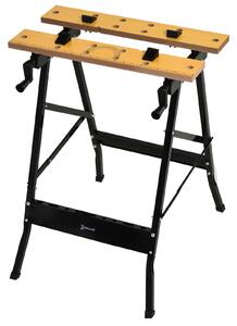 DURHAND Banco da lavoro pieghevole con 4 morsetti tavolo da lavoro, carico 100 kg, 62,5x60,5x78,5cm, nero
