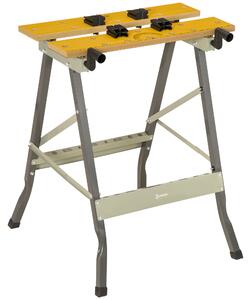 DURHAND Banco da lavoro pieghevole con 4 morsetti tavolo da lavoro, carico 100 kg, 62,5x60,5x78,5cm, grigio