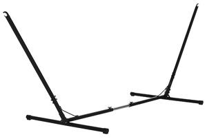Outsunny Supporto Struttura Portante per Amaca Regolabile Capacità Max. 120Kg 308-380x108x120cm Nero|Aosom