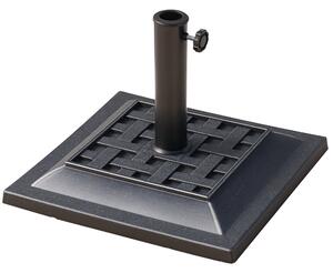 Outsunny Basamento Ombrellone da Giardino, Resina e Acciaio, Stile Vintage, 44x44x32cm, Design Antico, Nero e Bronzo|Aosom