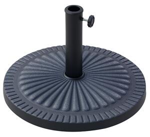 Outsunny Base Ombrellone Rotonda per Pali da Ø3,8-4,8cm con Decorazione e Manopola, Peso 15kg Ø49x32cm|Aosom