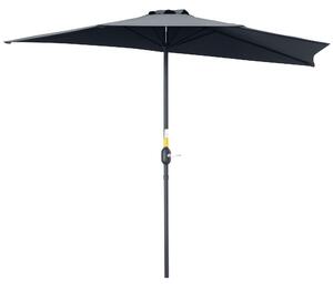 Outsunny Ombrellone da Parete per Esterni in Poliestere Impermeabile Anti UV 269x138x236cm Grigio|Aosom