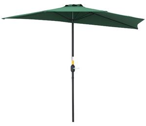 Outsunny Ombrellone da Parete per Esterni in Poliestere Impermeabile Anti UV 269x138x236cm Verde|Aosom