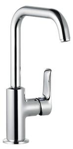 KLUDI PURE&SOLID Mitigeur monocommandé pour lavabo, hauteur de bec 205mm, orientable, avec garniture d'écoulement, chrome, 340250575, 340250575