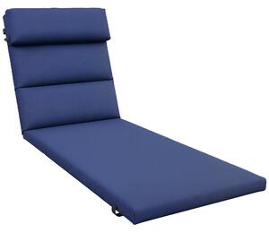 Outsunny Cuscino per Sdraio e Lettino Prendisole in Tessuto con Lacci di Fissaggio, Blu Scuro
