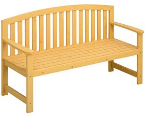 Outsunny Panchina da Giardino 2 Posti con Seduta e Schienale a Doghe, in Legno di Abete, 143x51x85 cm|Aosom