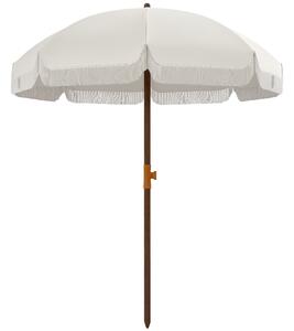 Outsunny Ombrellone da Spiaggia Salvaspazio con Protezione UV40+ e Borsa di Trasporto, Crema