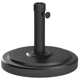 Outsunny Base per Ombrellone da 22 kg Rotonda per Ombrelloni Max. 2.8 m e Pali da 38 mm o 48 mm, Nero