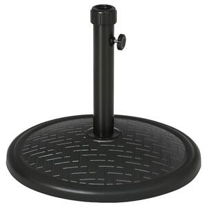 Outsunny Base per Ombrellone di 14kg per Pali da Ø32-38 mm, Metallo e Cemento, Ø46 cm, Nero