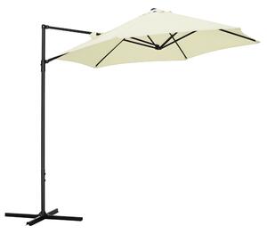Outsunny Ombrellone da Giardino a Sbalzo 2.6x2.5 m con Rotazione a 360° e Manovella, Beige