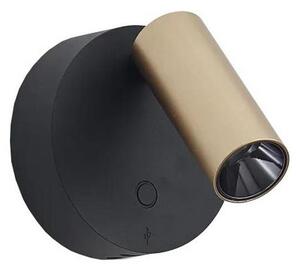 Ideal Lux - faretto da parete LED dimmerabile ELF LED/3W/230V CRI 95 dorato/nero