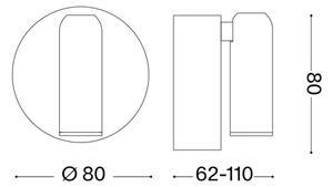 Ideal Lux - Faretto da parete LED ricaricabile e dimmerabile BEAN LED/3W/5V CRI 95 nero