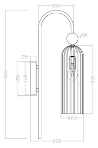 Applique PIEGA 1xE14/40W/230V ottone/beige fumé