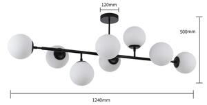 Lampadario a stelo DORADO 8xE14/40W/230V nero