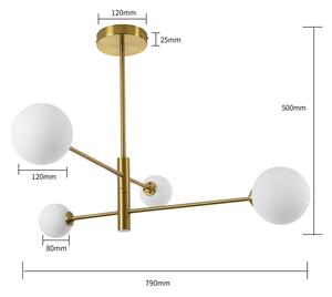 Lampadario a stelo DORADO 4xG9/40W/230V, finitura oro