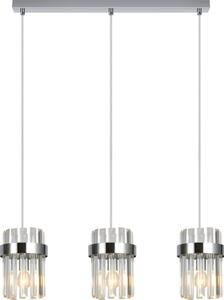 Lampadario a cavo VETRO 3xE14/10W/230V cromo lucido