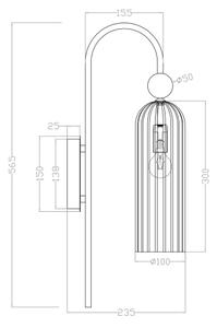 Lampada da parete PIEGA 1xE14/40W/230V ottone/bianco