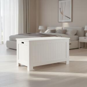DecHome Cassapanca Panca Contenitore Dimensioni 81x40x46 cm colore Bianco