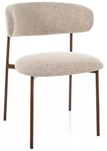 Sedia ELTON D Noelle in tessuto beige 30 con struttura effetto noce